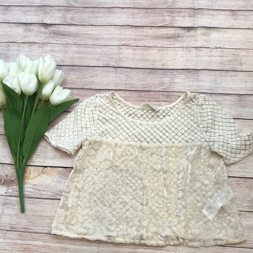 Abercrombie and Fitch XS white eyelet lace crop top